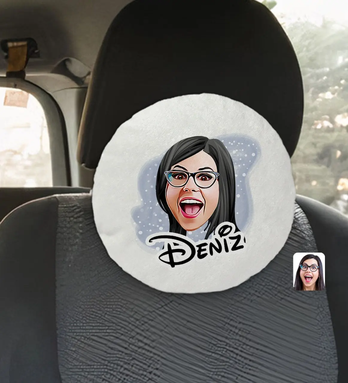 Personalized Is Women Face Caricature Of Round Car Seat Yastığı-2
Personalized Is Women Face Caricature Of Round Car Seat Yastığı-2