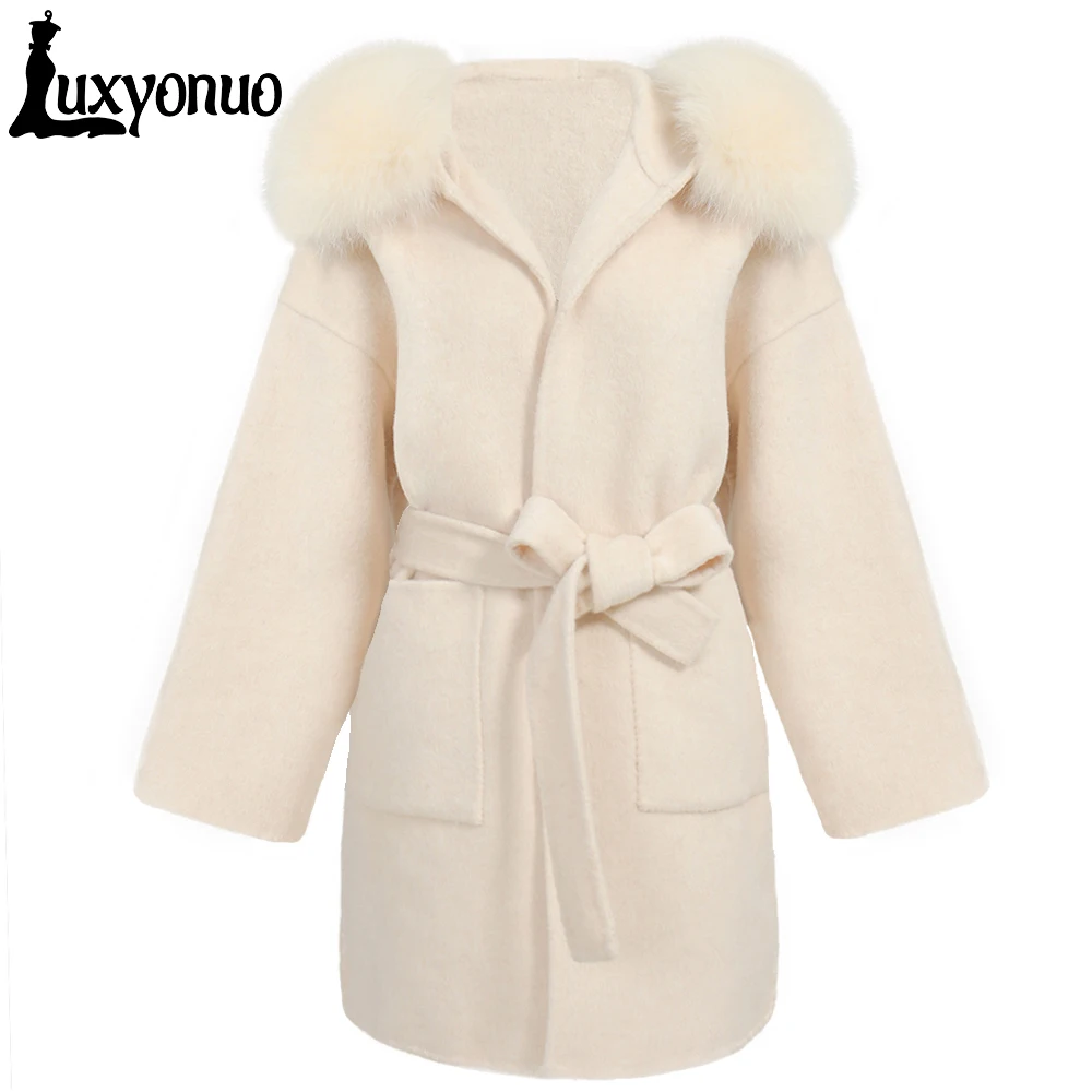 Luxyonuo 2022 Oversize Loose Cashmere Wool Blends Real Fur Coat Winter Jacket Women Natural Fox Fur Collar Hood Outerwear Belt
Luxyonuo 2022 Oversize Loose Cashmere Wool Blends Real Fur Coat Winter Jacket Women Natural Fox Fur Collar Hood Outerwear Belt