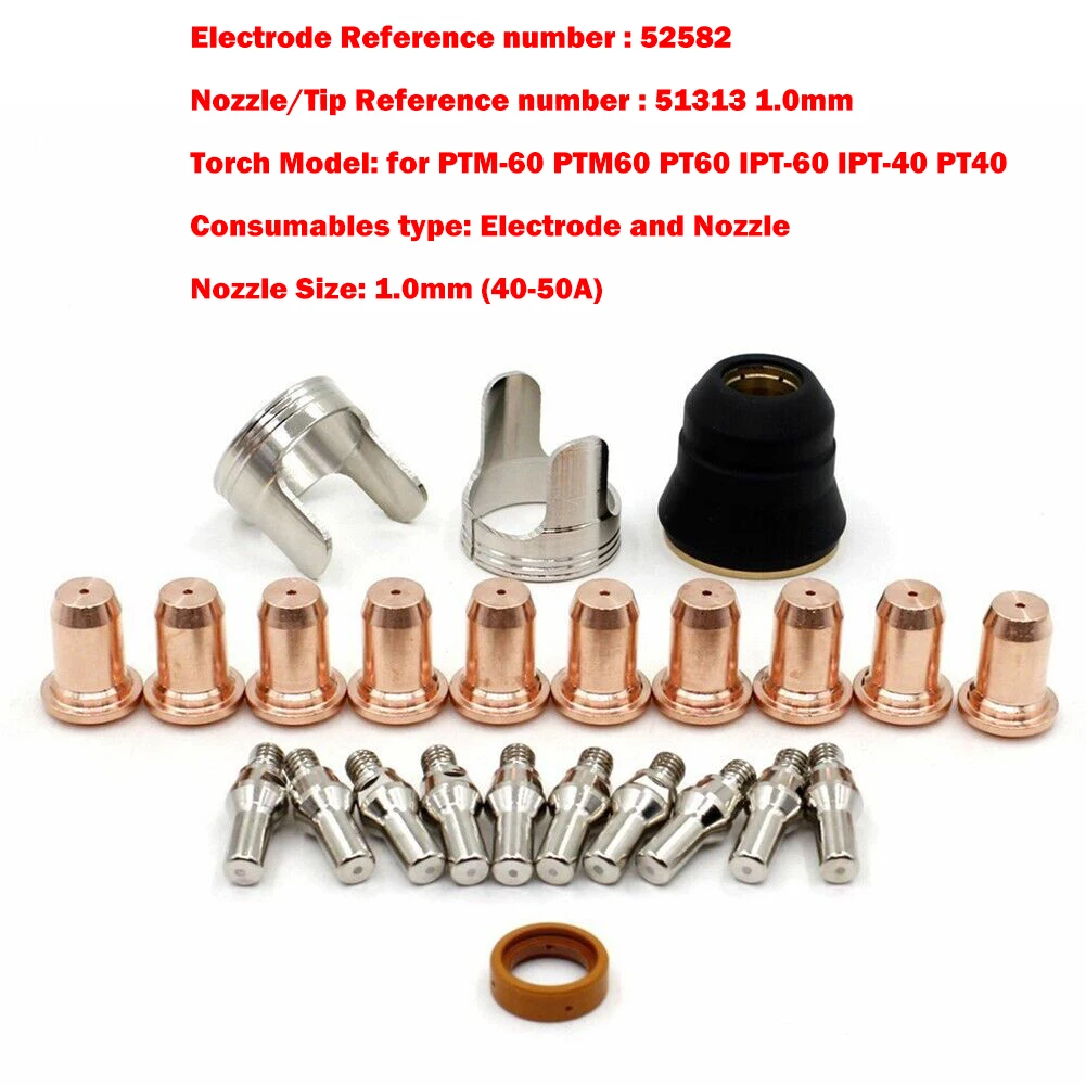 24pcs 52582 51313 1.0 Plasma Nozzle Electrode For IPT-60 PT60 PT40 IPT-40 Torch Copper HafniumPlasma Cutting Nozzle 51313 1.0mm
24pcs 52582 51313 1.0 Plasma Nozzle Electrode For IPT-60 PT60 PT40 IPT-40 Torch Copper HafniumPlasma Cutting Nozzle 51313 1.0mm