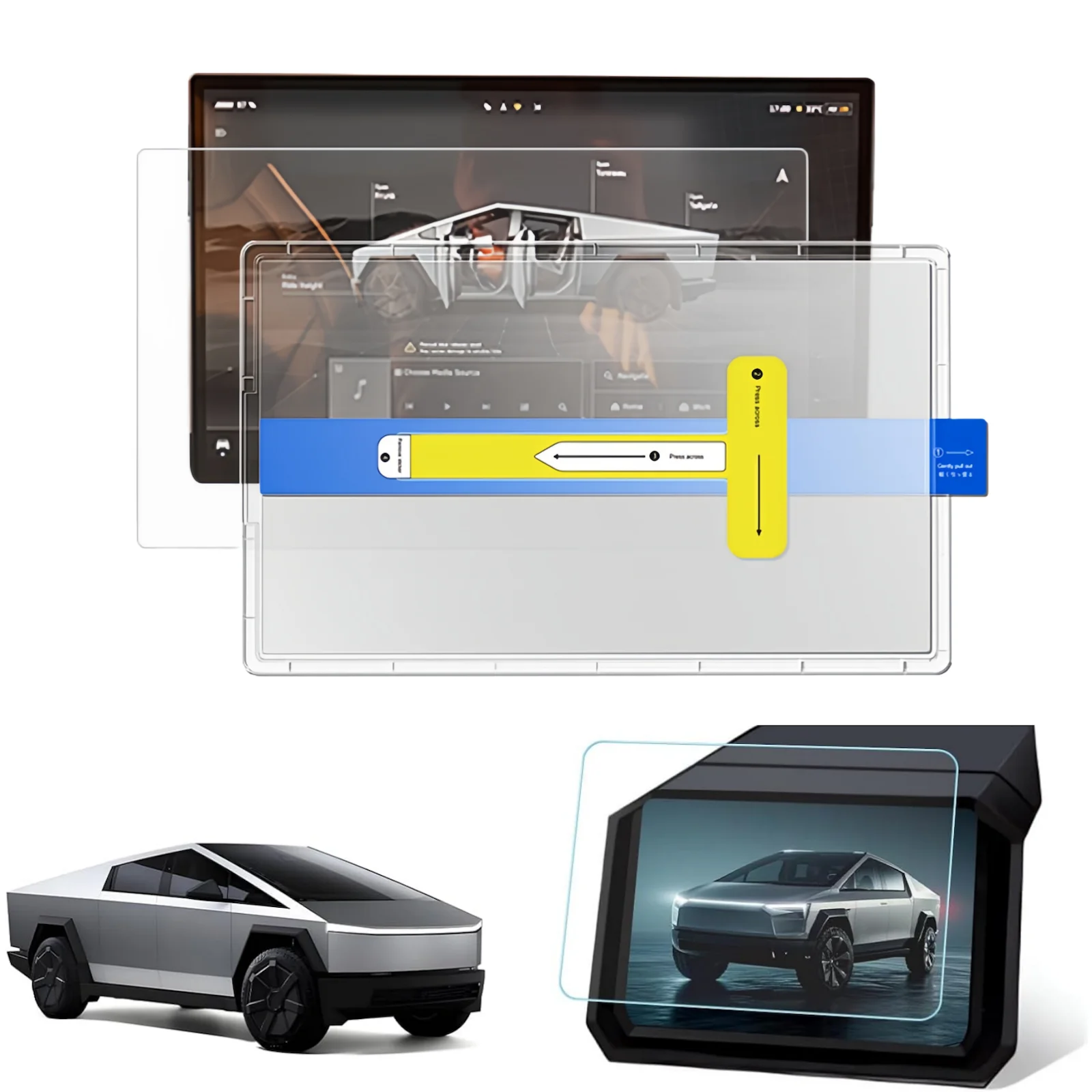 2 шт. подходит для Tesla Cybertruck, автомобильная защита для экрана Infotainment, закаленное стекло 9H, 18,5 дюйма
2 шт. подходит для Tesla Cybertruck, автомобильная защита для экрана Infotainment, закаленное стекло 9H, 18,5 дюйма