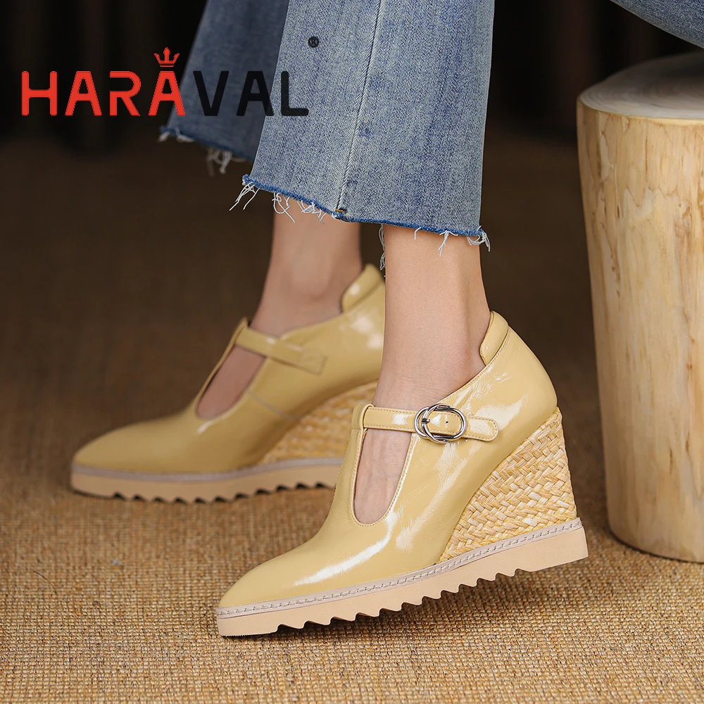 HARAVAL Women Slop Heels Pointed Toe Pumps Thick heels Yellow Lady Summer Spring Shoes Fashion Elegant Buckle Female FootweaA184
HARAVAL Women Slop Heels Pointed Toe Pumps Thick heels Yellow Lady Summer Spring Shoes Fashion Elegant Buckle Female FootweaA184