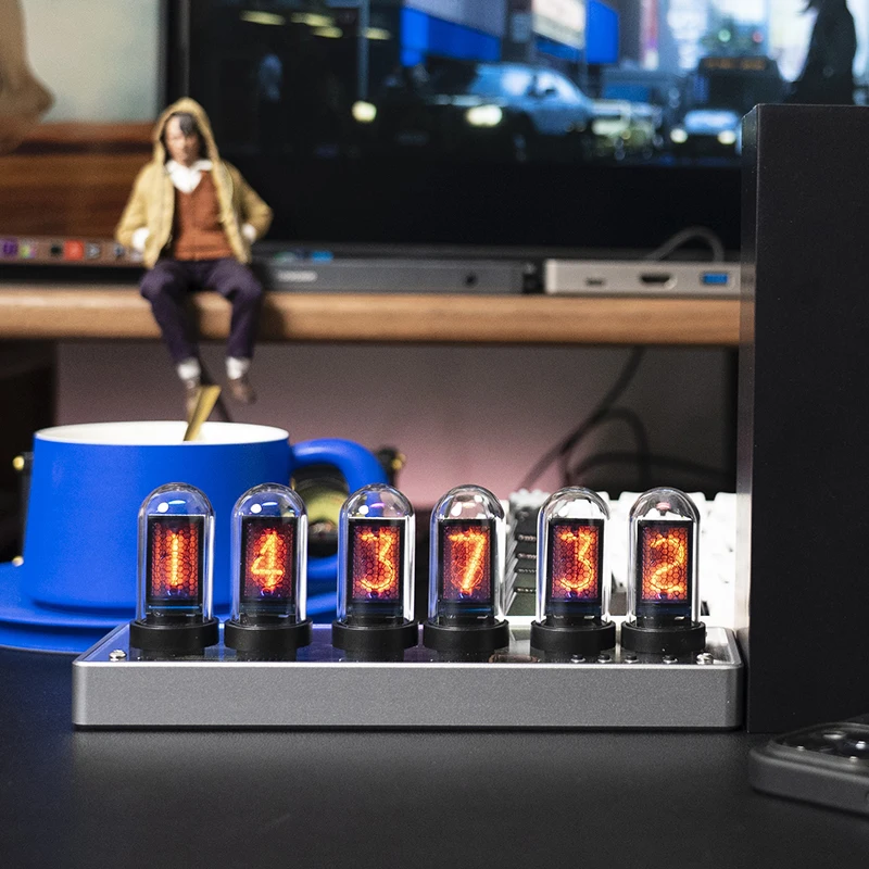 Цифровой будильник Nixie Tube с цветным IPS экраном, креативные цветные часы с USB, настольные часы в стиле ретро
Цифровой будильник Nixie Tube с цветным IPS экраном, креативные цветные часы с USB, настольные часы в стиле ретро