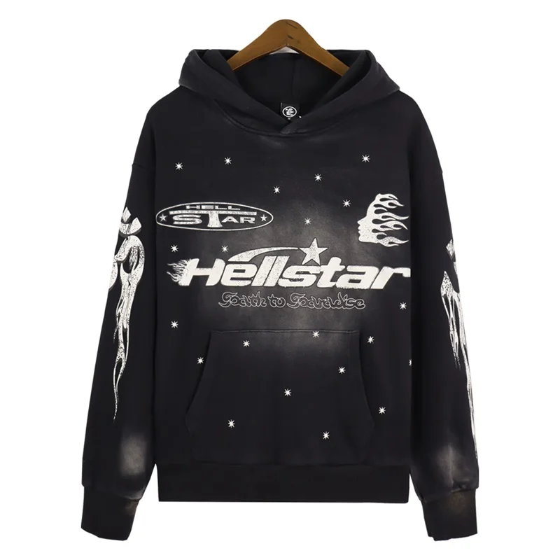 Черные потертые мужские пуловеры с капюшоном Hellstar, женские винтажные толстовки большого размера с принтом логотипа
Черные потертые мужские пуловеры с капюшоном Hellstar, женские винтажные толстовки большого размера с принтом логотипа