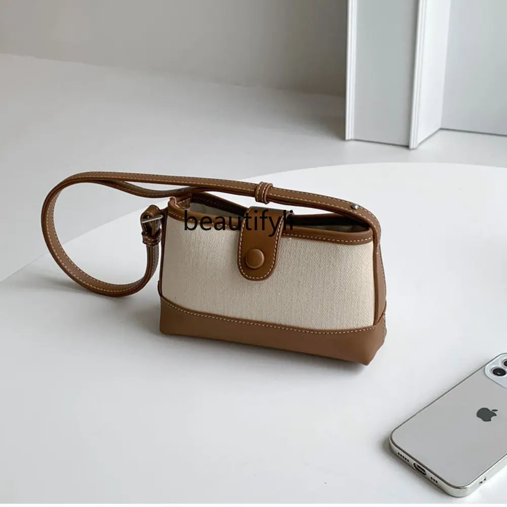 yj Canvas Bag Underarm Bag Small Exquisite High-Grade Contrast Color and Versatile Crossbody Shoulder Bag
yj Canvas Bag Underarm Bag Small Exquisite High-Grade Contrast Color and Versatile Crossbody Shoulder Bag