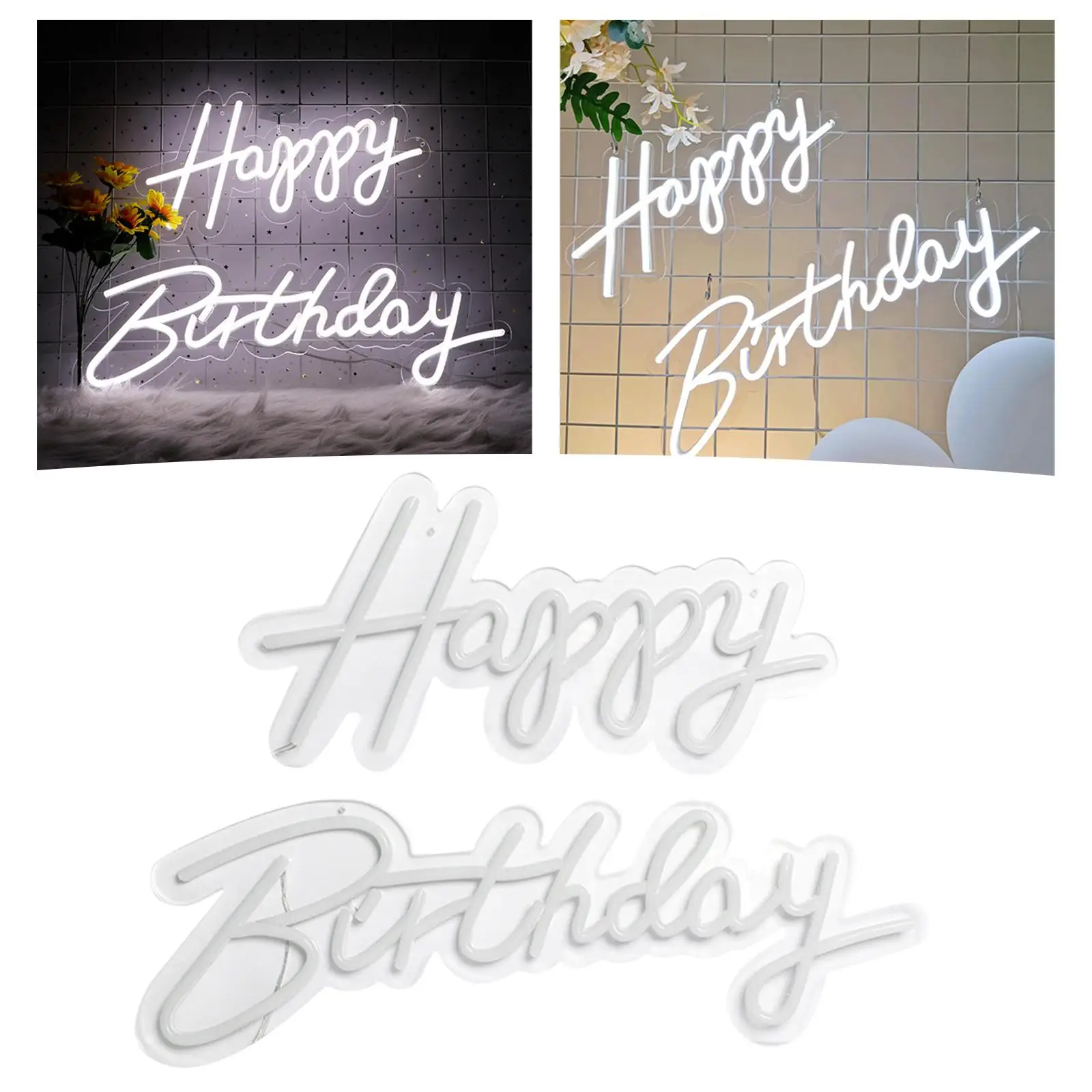 Happy Birthday Neon Sign LED Neon Light Gift White for Birthday Party Indoor and Outdoor Children's Room Bar Club Wall Art Decor
Happy Birthday Neon Sign LED Neon Light Gift White for Birthday Party Indoor and Outdoor Children's Room Bar Club Wall Art Decor