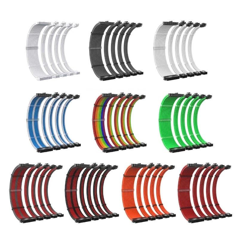 Power Extension Cable ATX 24 Pin Dual PCIE 6+2 Pin Dual EPS 4+4 Pin Cord 24 Pin PSU Motherboard Splitter Cable 35cm Wire 
Power Extension Cable ATX 24 Pin Dual PCIE 6+2 Pin Dual EPS 4+4 Pin Cord 24 Pin PSU Motherboard Splitter Cable 35cm Wire