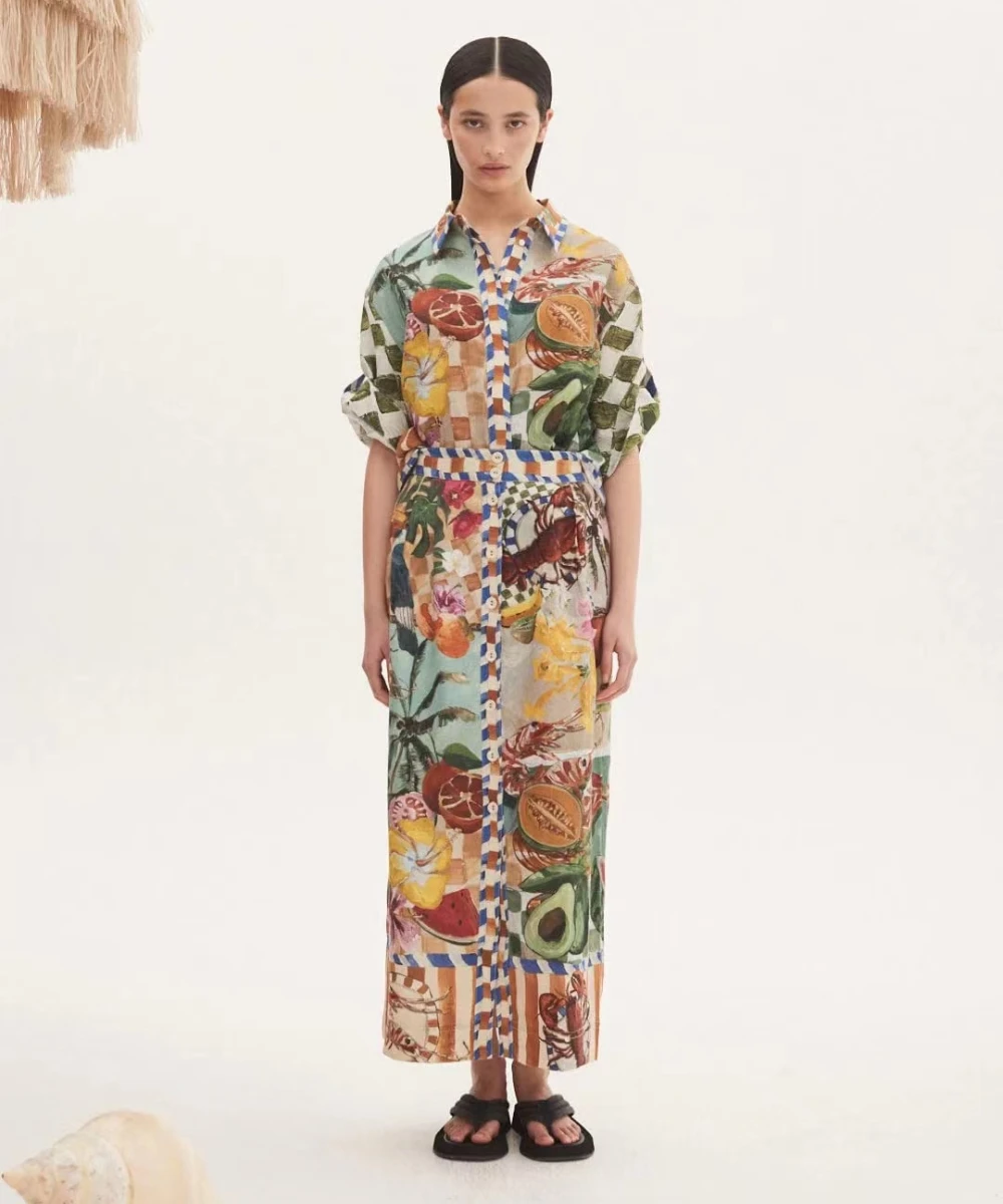 Alemai* Spring/Summer Women Shirt Half Skirt Set Blouse Short Sleeve Linen Turn Down Collar Loose Casual Oversize Holiday Style
Alemai* Spring/Summer Women Shirt Half Skirt Set Blouse Short Sleeve Linen Turn Down Collar Loose Casual Oversize Holiday Style