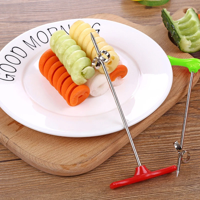 

Vegetables Spiral Knife Potato Carrot Cucumber Salad Chopper Screw Slicer Cutter Spiralizer Kitchen Accessories Supplies Gadget