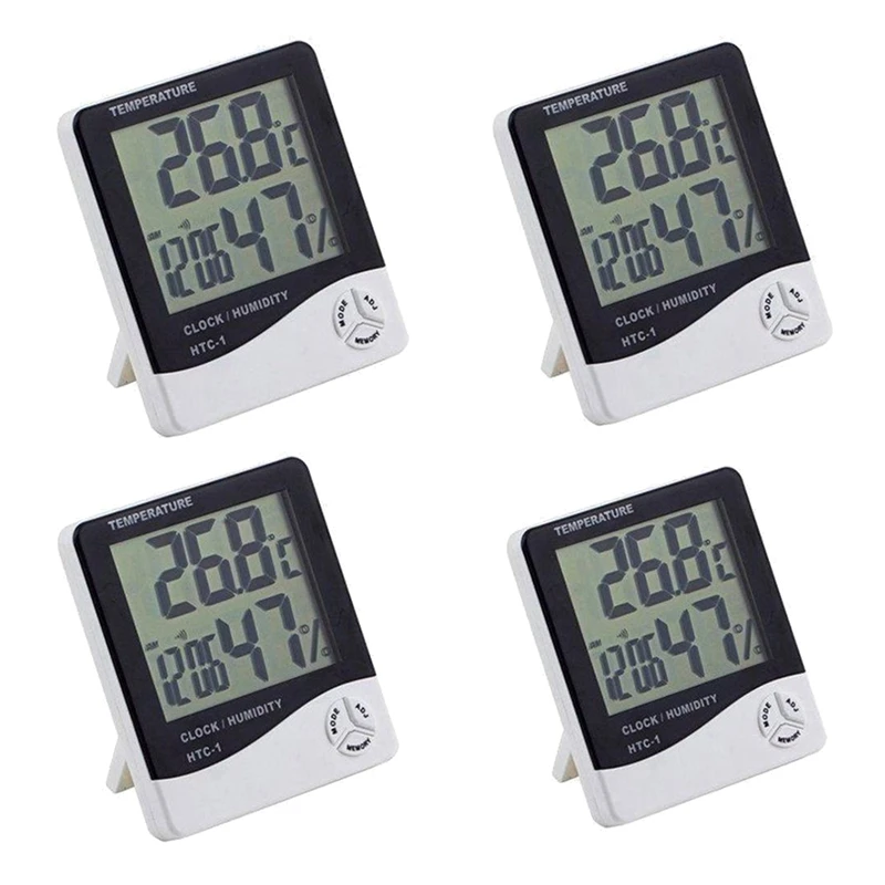 4PCS LCD Electronic Temperature Humidity Meter Digital Thermometer Hygrometer Weather Station With Alarm Clock
4PCS LCD Electronic Temperature Humidity Meter Digital Thermometer Hygrometer Weather Station With Alarm Clock