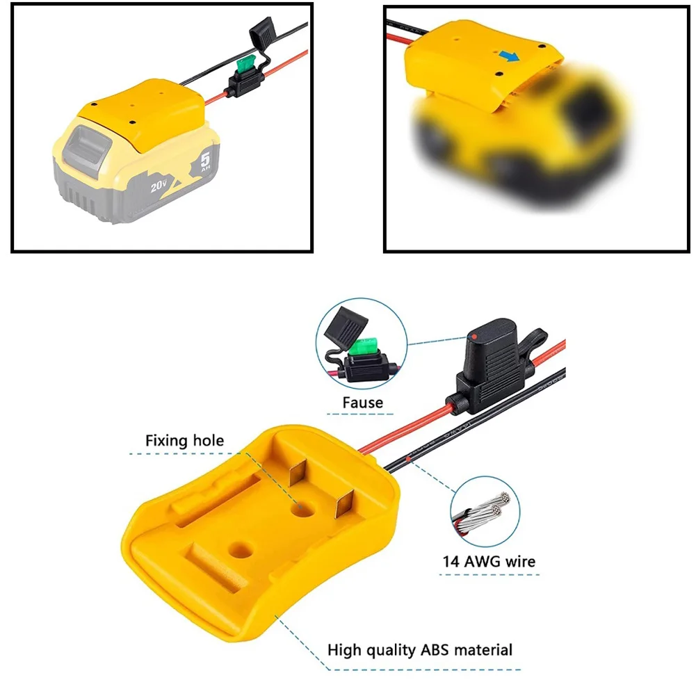Power Connector Battery Adapter 12 AWG 18V/20V 1pc 2 Wiring Accessories Cable Output DCB200 DCB205 DIY For Dewalt
Power Connector Battery Adapter 12 AWG 18V/20V 1pc 2 Wiring Accessories Cable Output DCB200 DCB205 DIY For Dewalt