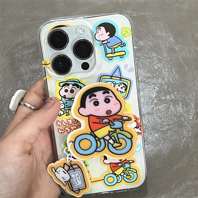 

Crayon Shin-Chan Iphone Serie Cellphone Case Transparent Drop-Proof Iphone14 Pro Max Kawaii Cartoon Mobile Phone Case with Stand