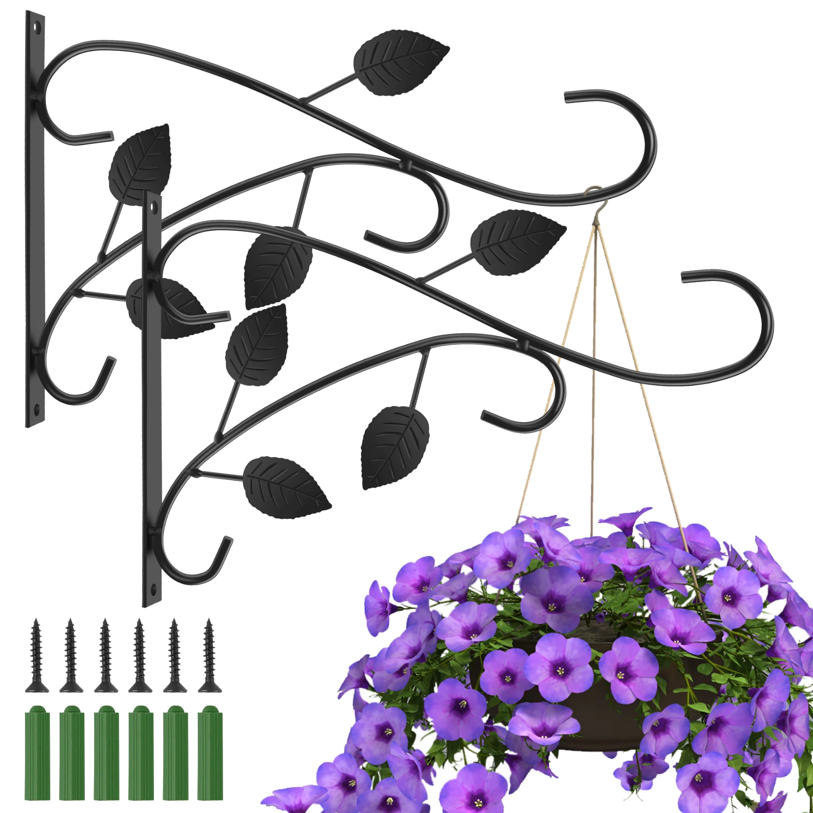 2Pcs Hanging Plants Bracket 12inch Iron Plant Hanger Wall Hooks Rust-Resistant Decorative Metal Plant Brackets with Screws
2Pcs Hanging Plants Bracket 12inch Iron Plant Hanger Wall Hooks Rust-Resistant Decorative Metal Plant Brackets with Screws