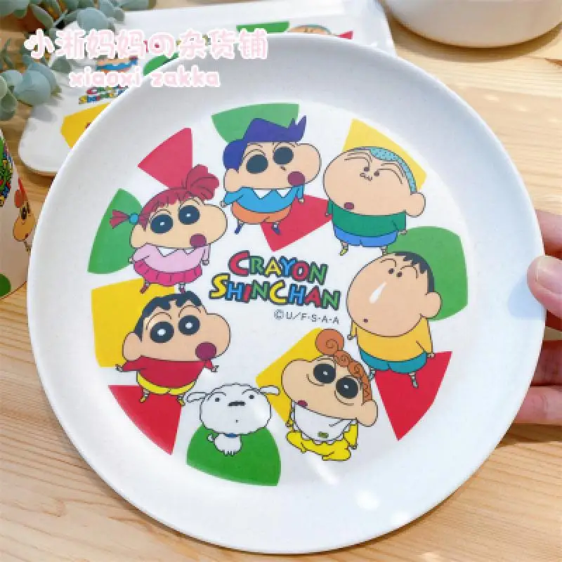 

Милая мультяшная резиновая обеденная тарелка Crayon Shin-Chan, Салатница, столовая посуда, бытовая молочная чашка для завтрака, кавайная аниме игрушка, подарки для девочек