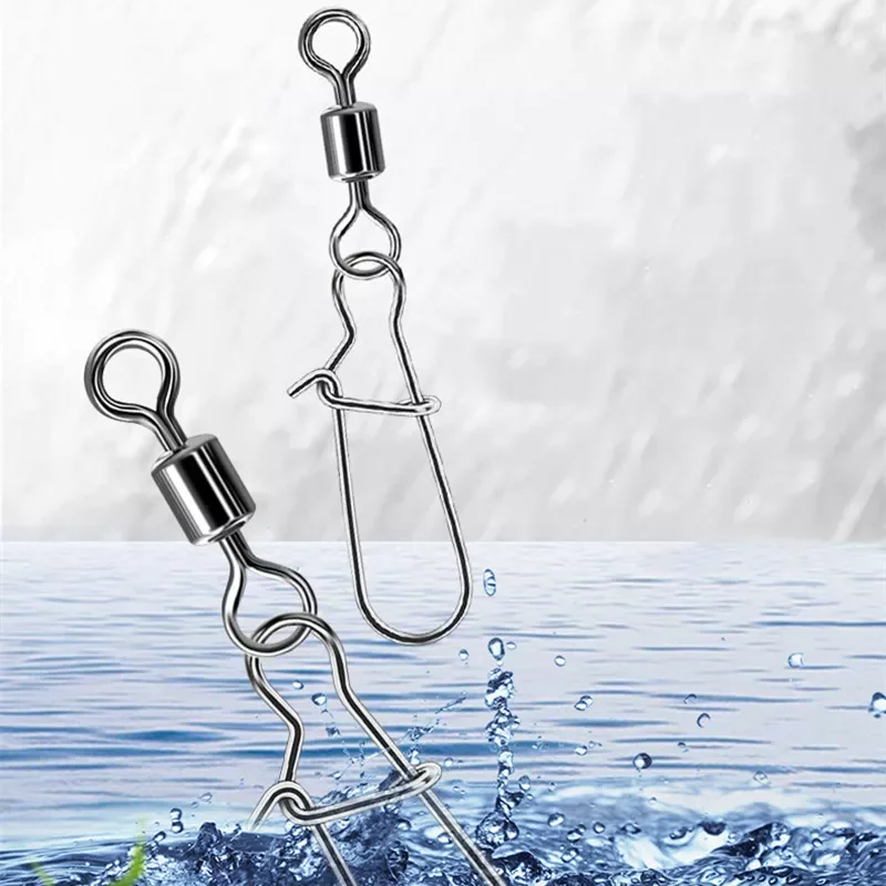 

Pike Fishing Accessories Connector Pin Bearing Rolling Swivel Stainless Steel Snap Fishhook Lure Swivels Tackle Accessories