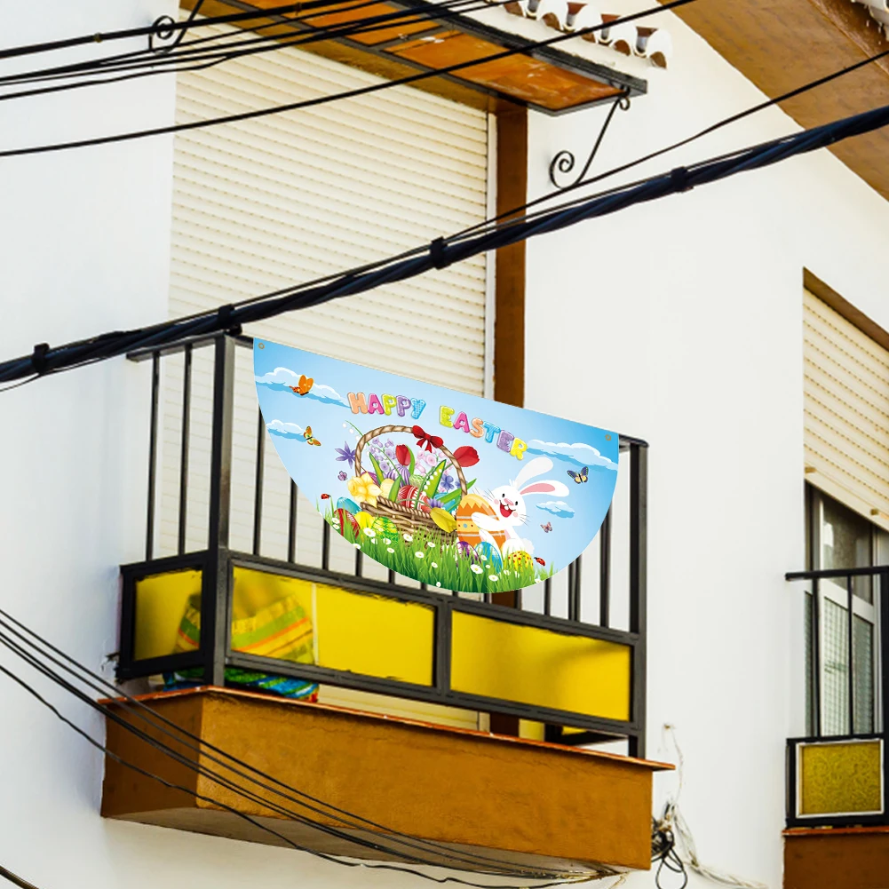 Полукруглая Пасхальная декорация, флаг из полиэстера, водонепроницаемые пасхальные флаги с яйцами и латунными люверсами, Мультяшные украшения для помещений и улицы
Полукруглая Пасхальная декорация, флаг из полиэстера, водонепроницаемые пасхальные флаги с яйцами и латунными люверсами, Мультяшные украшения для помещений и улицы