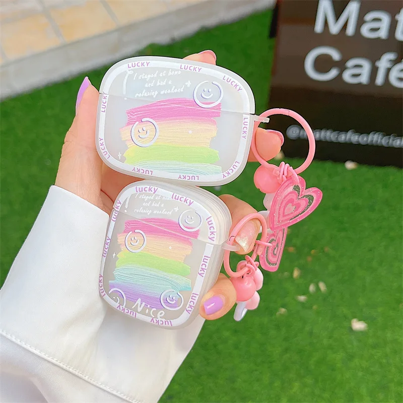 

Cute and Healing Smiley Rainbow for Apple AirPods Pro2/3 Generation Bluetooth wireless headphones Creative Case