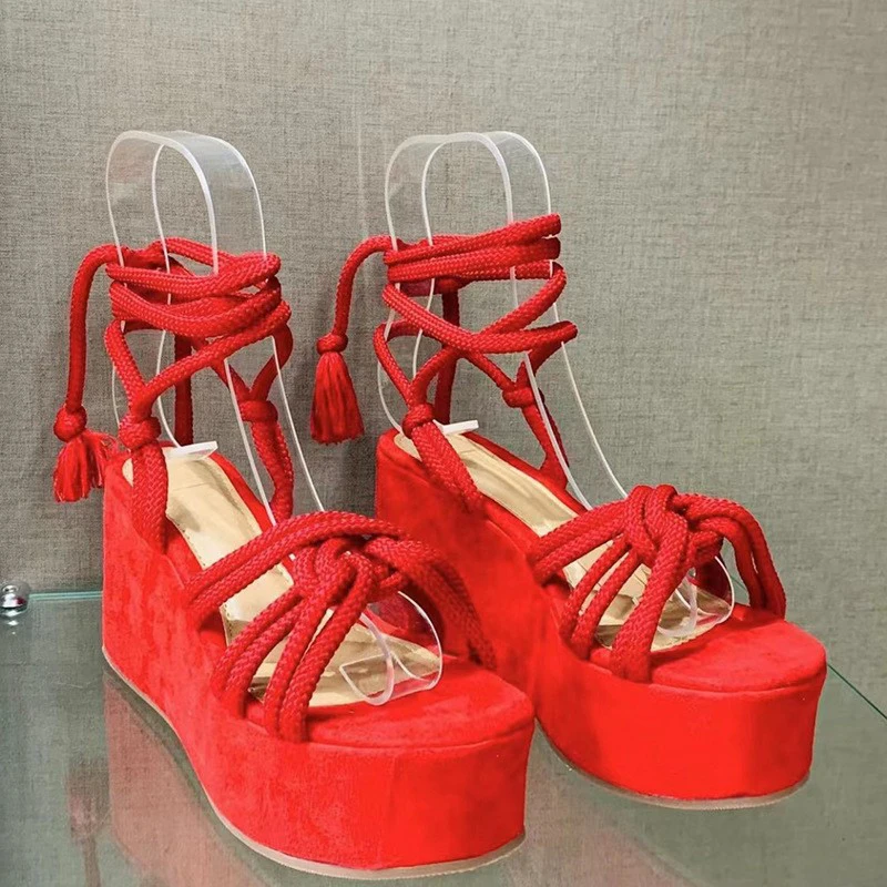 2022 Summer Women's Shoes Thick Sole Heightening Shoes Wedge Heel Gladiator Open Toe Shoes Comfortable Cross Lace Up Sandals
2022 Summer Women's Shoes Thick Sole Heightening Shoes Wedge Heel Gladiator Open Toe Shoes Comfortable Cross Lace Up Sandals
