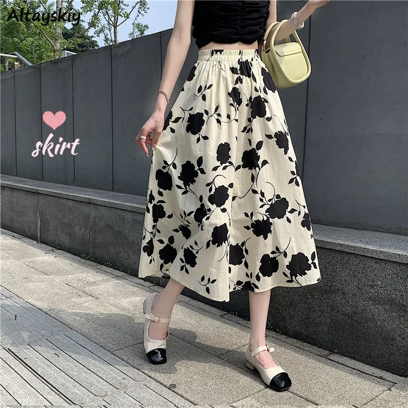 Midi Skirts Women Aesthetics French Style Print Fashion Elegant High Waist A-line All-match Summer Casual Cozy Office Lady Ins
Midi Skirts Women Aesthetics French Style Print Fashion Elegant High Waist A-line All-match Summer Casual Cozy Office Lady Ins