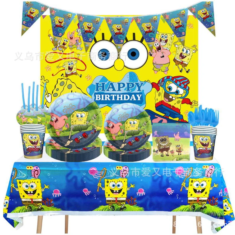 Sponge-Bob Design Boys Birthday Party Decorations Candy box Cups Plates Baby Shower Disposable Tableware Supplies Eye Cover
Sponge-Bob Design Boys Birthday Party Decorations Candy box Cups Plates Baby Shower Disposable Tableware Supplies Eye Cover