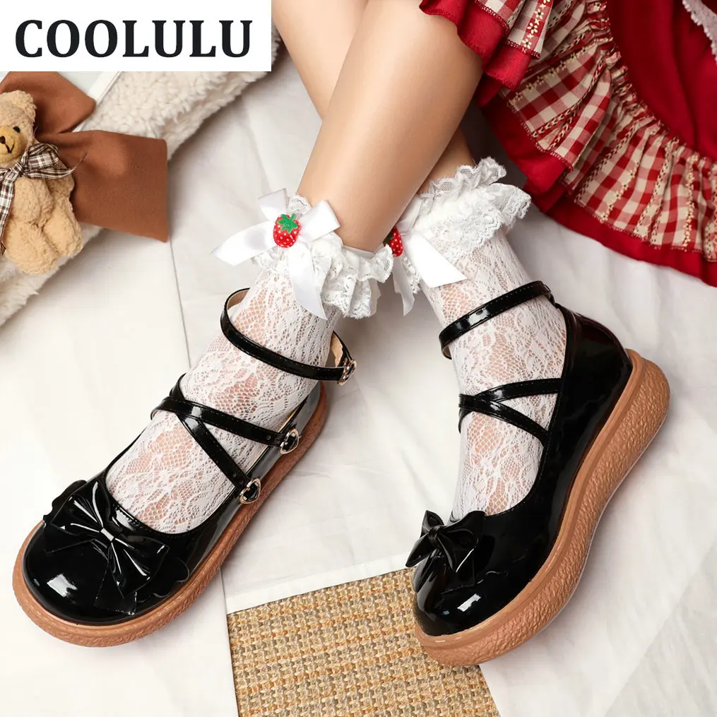 Туфли COOLULU женские на танкетке, туфли-лодочки с перекрестными ремешками, туфли-лодочки с пряжкой в форме сердца, Мэри Джейн, черные
Туфли COOLULU женские на танкетке, туфли-лодочки с перекрестными ремешками, туфли-лодочки с пряжкой в форме сердца, Мэри Джейн, черные