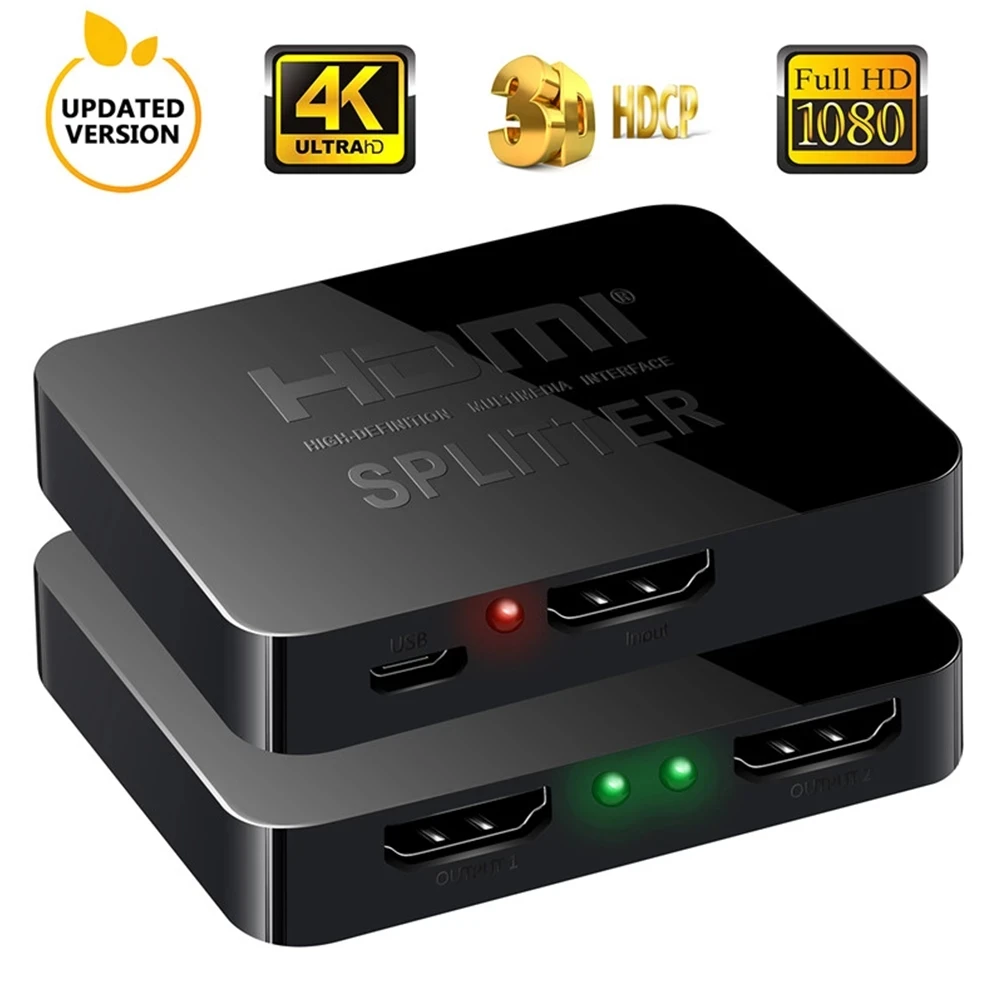 4K HDMI Splitter Full HD 1080p Video HDMI Switch Switcher 1X2 Split 1 in 2 Out Amplifier Dual Display For HDTV DVD For PS3 Xbox
4K HDMI Splitter Full HD 1080p Video HDMI Switch Switcher 1X2 Split 1 in 2 Out Amplifier Dual Display For HDTV DVD For PS3 Xbox