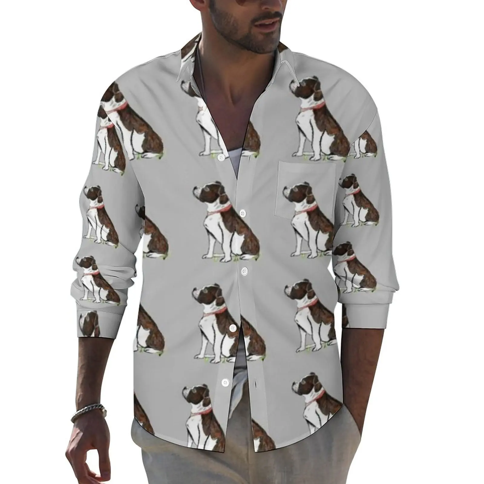 Staffordshire Bull Terrier Shirt Autumn Dog Pet Casual Shirts Mens Fashion Blouses Long Sleeve Custom Harajuku Top Plus Size
Staffordshire Bull Terrier Shirt Autumn Dog Pet Casual Shirts Mens Fashion Blouses Long Sleeve Custom Harajuku Top Plus Size