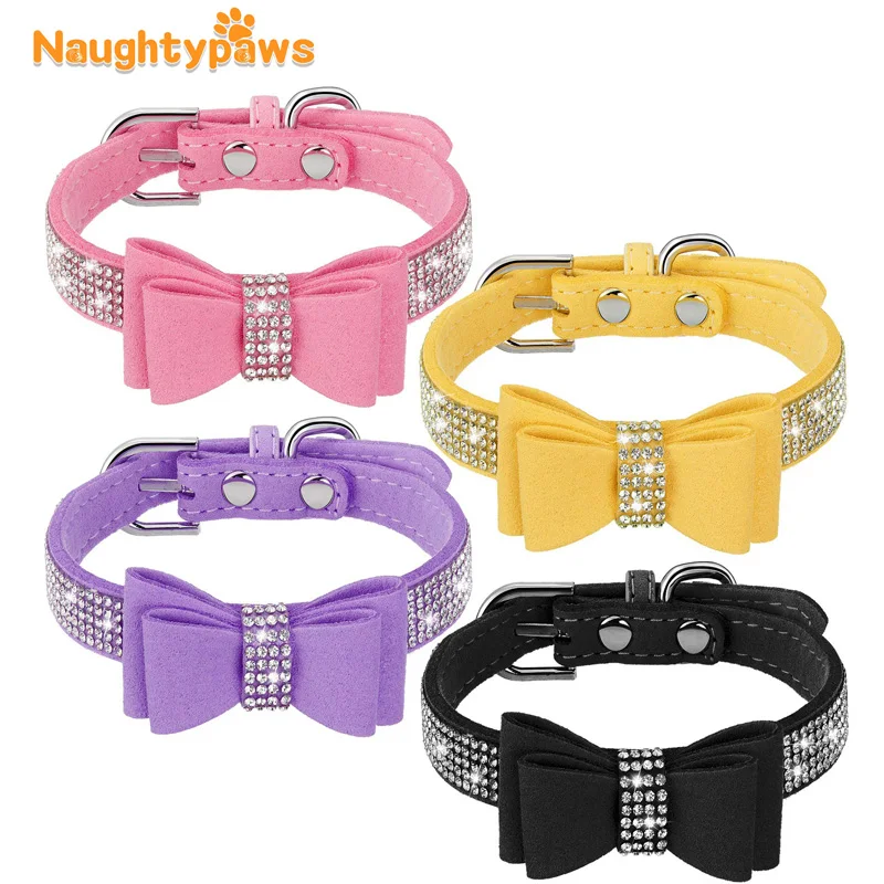 4 Pieces Bling Dog Collar with Bow Adjustable Puppy Rhinestone Collars for Pet Dogs Cats
4 Pieces Bling Dog Collar with Bow Adjustable Puppy Rhinestone Collars for Pet Dogs Cats