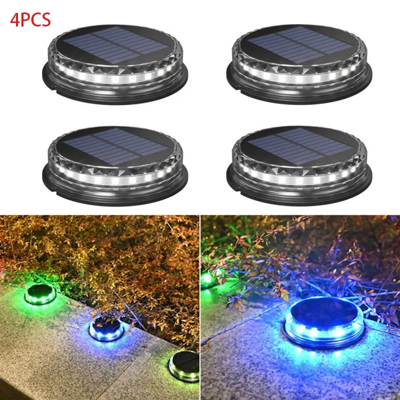 

4PCS Super Bright LED Solar Pathway Light Outdoor IP65 Waterproof 3.7V 1200mAH Ground Lamp for Garden Decoration