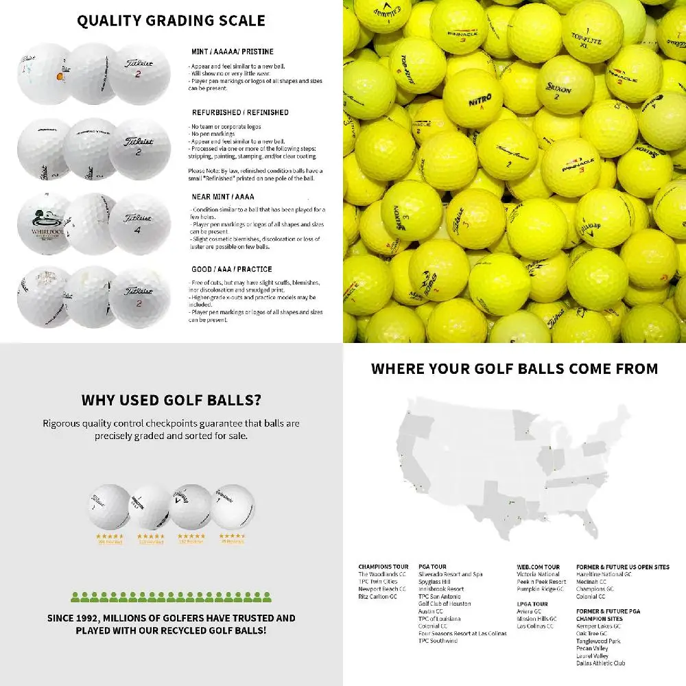 Pro AAA Quality 50 Golf Balls for Amateur and Professional Golfers: Ideal for Enhancing Performance and Precision on the Course
Pro AAA Quality 50 Golf Balls for Amateur and Professional Golfers: Ideal for Enhancing Performance and Precision on the Course