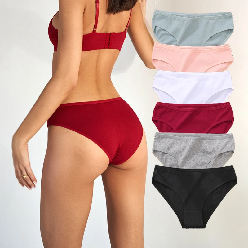 

S-XL Jacquard Cotton Panties Women Panties Sexy Female Underpants Briefs Solid Color Intimate Pantys For Woman