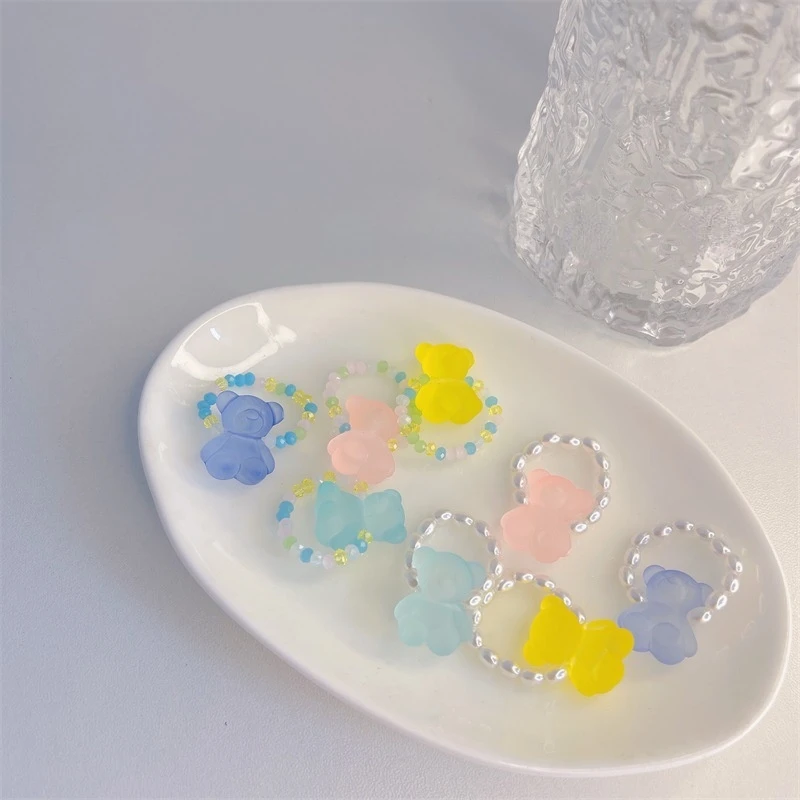 Korea Candy Cute Resin Bear Bright Pearl Ring Wild Simple Crystal Bead Jewelry for Women Girls Gifts Drop Shipping
Korea Candy Cute Resin Bear Bright Pearl Ring Wild Simple Crystal Bead Jewelry for Women Girls Gifts Drop Shipping