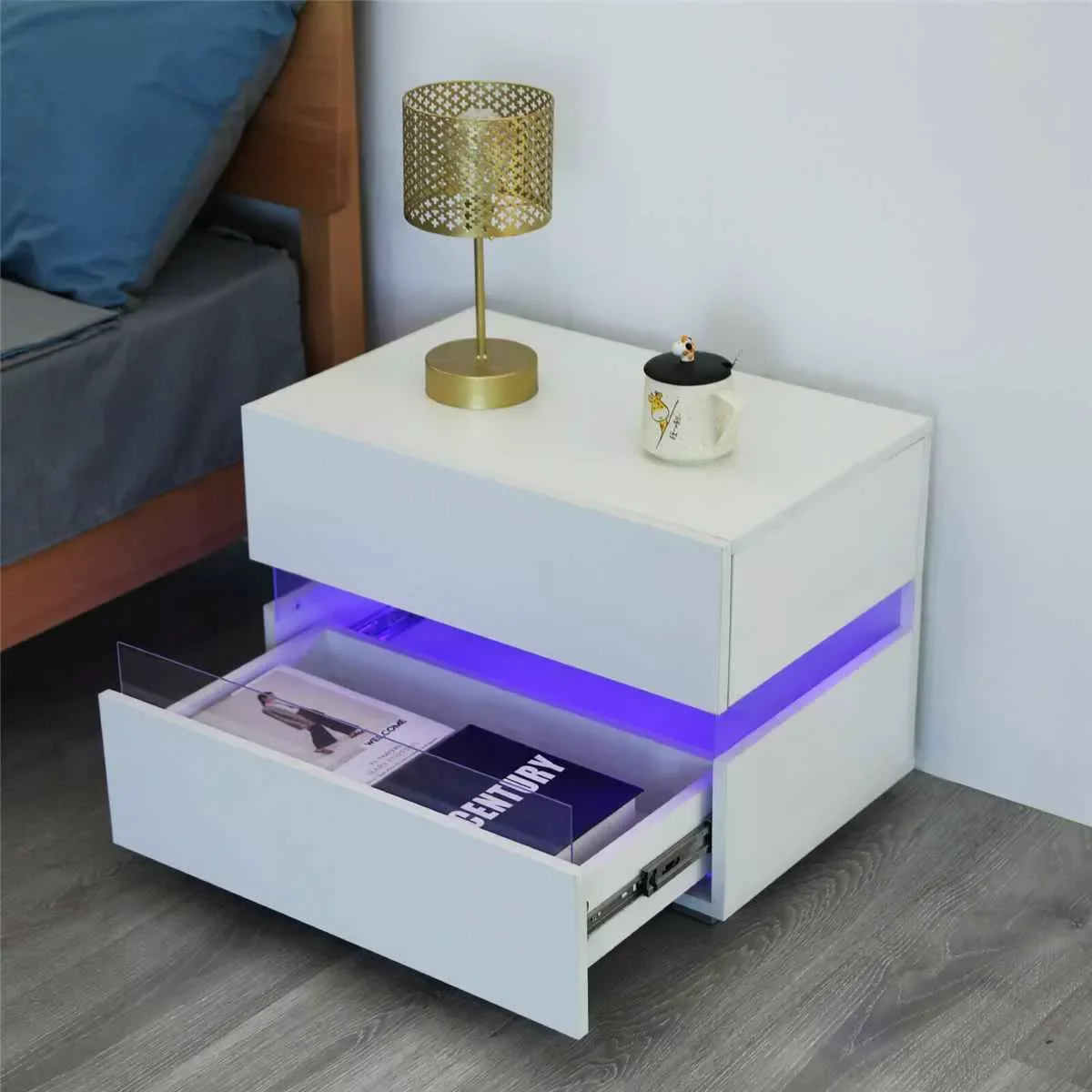 Тумбочки с высоким блеском 2023, кофейные столики со светодиодной подсветкой RGB и 2 ящиками, современный прикроватный столик, держатель для шк...
Тумбочки с высоким блеском 2023, кофейные столики со светодиодной подсветкой RGB и 2 ящиками, современный прикроватный столик, держатель для шк...