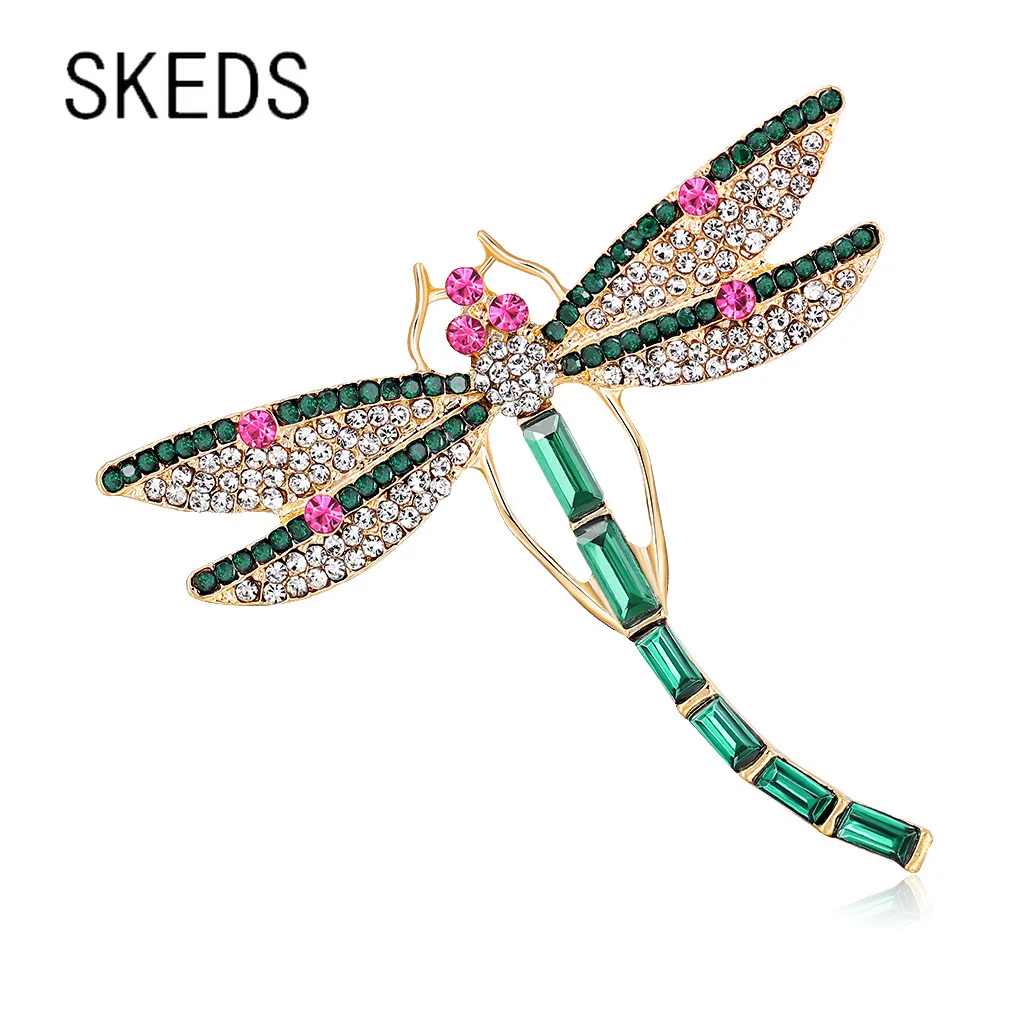 

SKEDS New Arrival Exquisite Dragonfly Crystal Women Men Brooches Pins Insect Series Metal Corsage Suit Clothing Brooch Jewelry