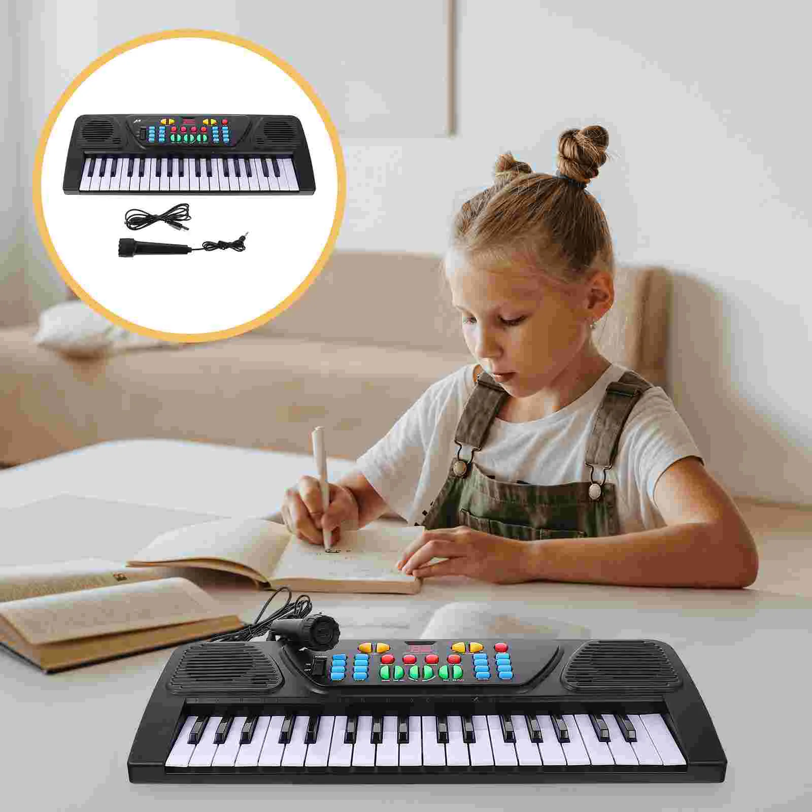 1Set Electronic Piano Piano with Microphone Plaything Educational (Black) 
1Set Electronic Piano Piano with Microphone Plaything Educational (Black)