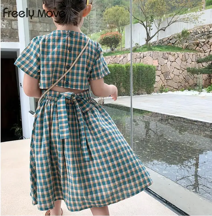 Freely Move New Summer Kids Girls Dress Plaid Bowknot Dresses For Girls Fashion Princess Girls' Children Clothing 2022
Freely Move New Summer Kids Girls Dress Plaid Bowknot Dresses For Girls Fashion Princess Girls' Children Clothing 2022