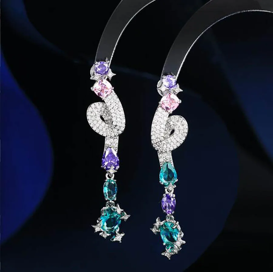 New luxury drop shape earrings for women fashion long animals classic blue zircon pendant vintage jewelry best gift girl friend
New luxury drop shape earrings for women fashion long animals classic blue zircon pendant vintage jewelry best gift girl friend