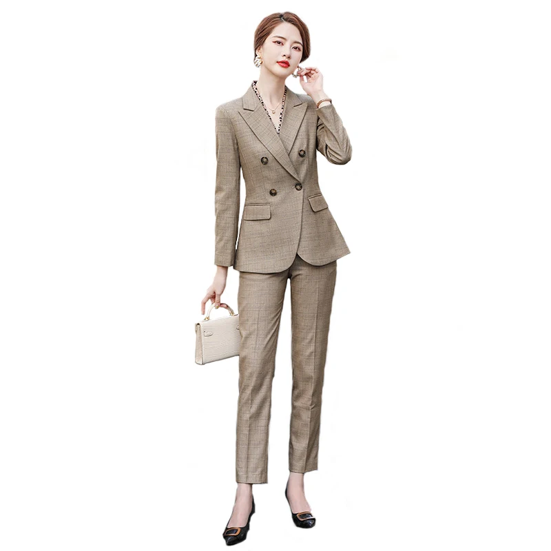 Plaid Suits Women 2022 New Spring High End Fashion Temperament Formal Long Sleeve Slim Blazer And Pants Office Ladies Work Wear
Plaid Suits Women 2022 New Spring High End Fashion Temperament Formal Long Sleeve Slim Blazer And Pants Office Ladies Work Wear