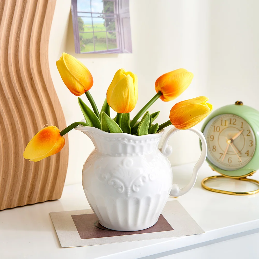 French Style Bohemian Vase Dried Flower Decorative Vase White Ceramic Vase Nordic Living Room Home Decor Flowers Pot Gift
French Style Bohemian Vase Dried Flower Decorative Vase White Ceramic Vase Nordic Living Room Home Decor Flowers Pot Gift