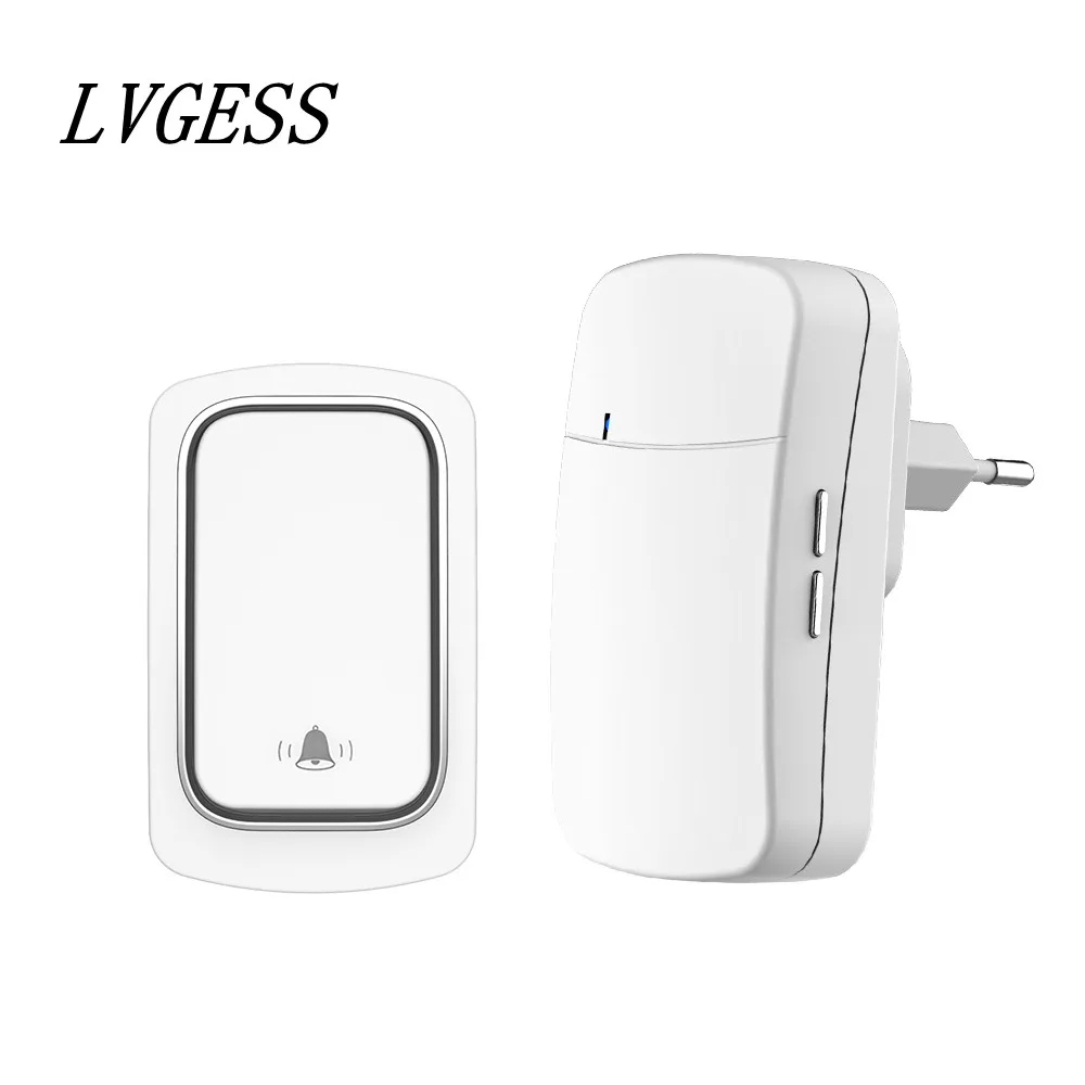 

Outdoor Wireless Doorbell Waterproof EU/UK/US Plug IP44 Button No Battery Required Ring Bell Chimes Sets Home Smart Door bell