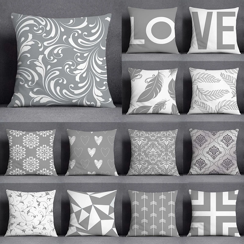 Gray Low White Polyester Cushion Cover Geometric Waist Sofa Pillow Cover Bedroom Pillowcase Love Flower Double Sided Pillow Case
Gray Low White Polyester Cushion Cover Geometric Waist Sofa Pillow Cover Bedroom Pillowcase Love Flower Double Sided Pillow Case