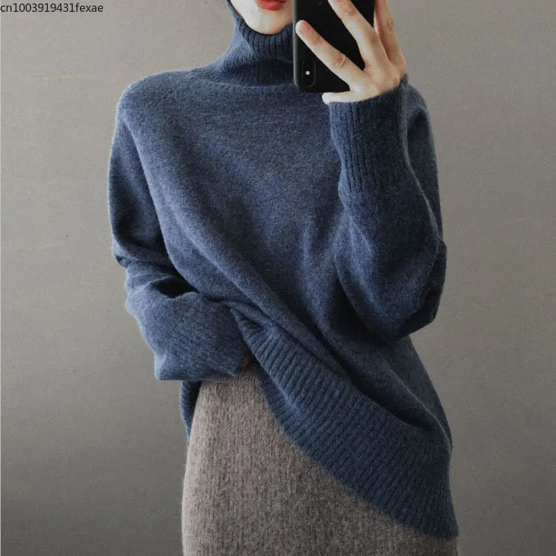 Женский кашемировый свитер с высоким воротником и длинным рукавом
Женский кашемировый свитер с высоким воротником и длинным рукавом