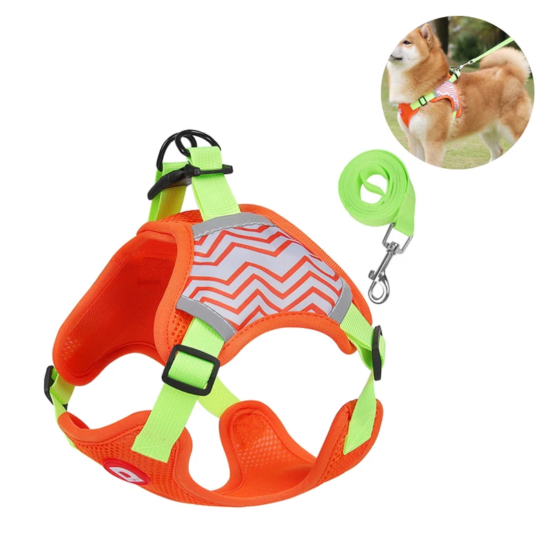 Жилет и поводок для домашних животных, светоотражающая шлейка из дышащей сетки, для мелких питомцев Meidum, щенков и кошек 
Жилет и поводок для домашних животных, светоотражающая шлейка из дышащей сетки, для мелких питомцев Meidum, щенков и кошек