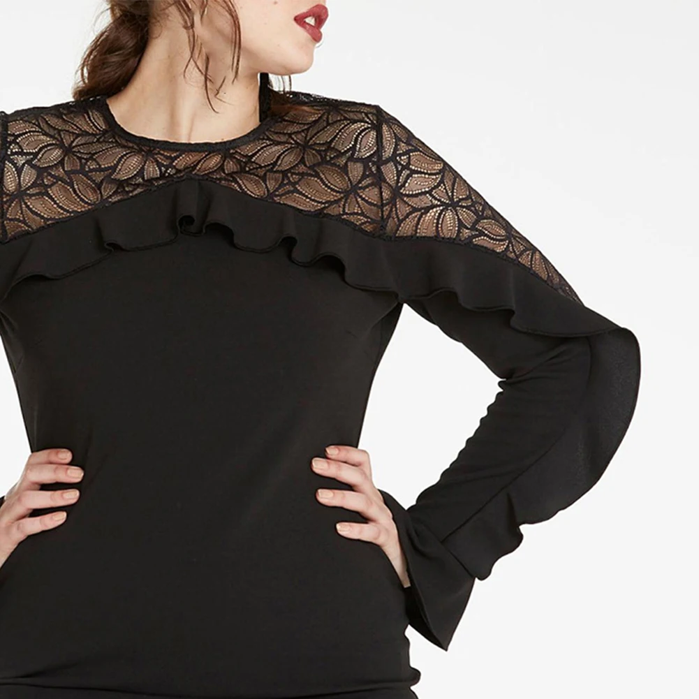 New Style XL~4XL Women Lace Ladies Plus Size Long Sleeve Ruffle Black Dress Evening Party Decency And Elegance
New Style XL~4XL Women Lace Ladies Plus Size Long Sleeve Ruffle Black Dress Evening Party Decency And Elegance