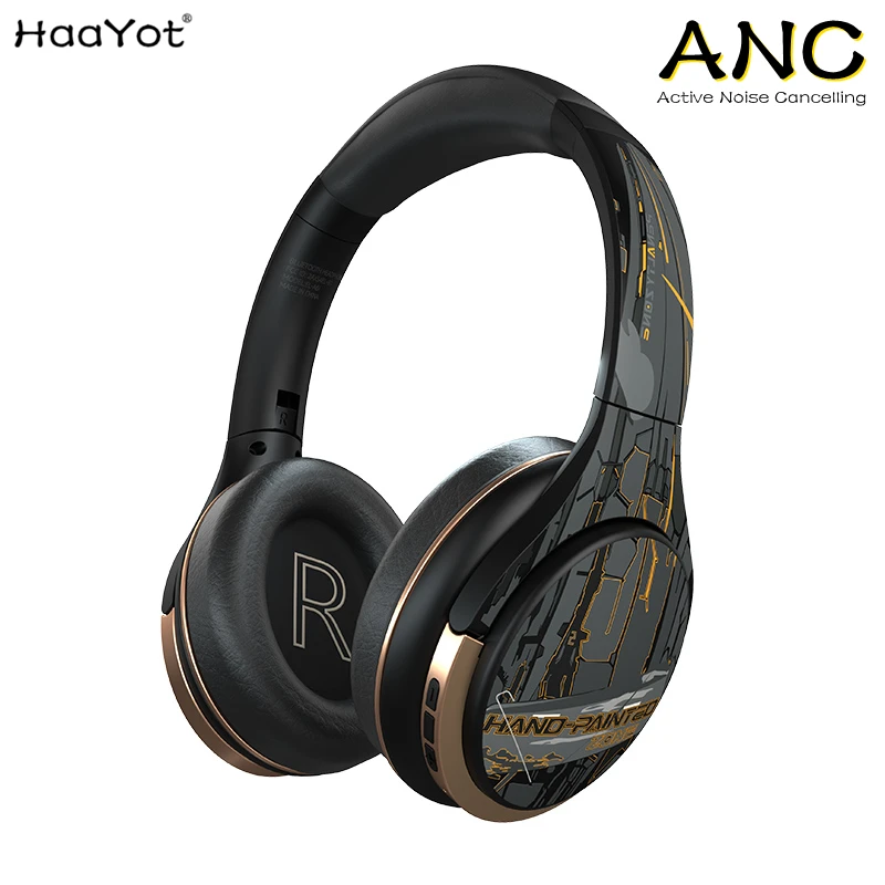 

Bluetooth 5.3 Active Noise Cancelling Headphone with Extra Deep Bass Wireless Over Ear Headphones 50H Playtime for Travel TV PC