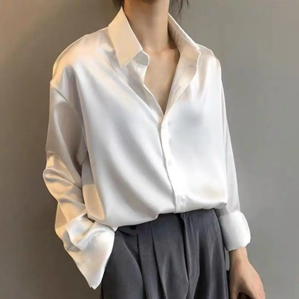 2022 Spring Autumn Office Women Shirt Satin Surface Long Sleeves Blouse Streetwear Loose Button Up Street Shirt
2022 Spring Autumn Office Women Shirt Satin Surface Long Sleeves Blouse Streetwear Loose Button Up Street Shirt