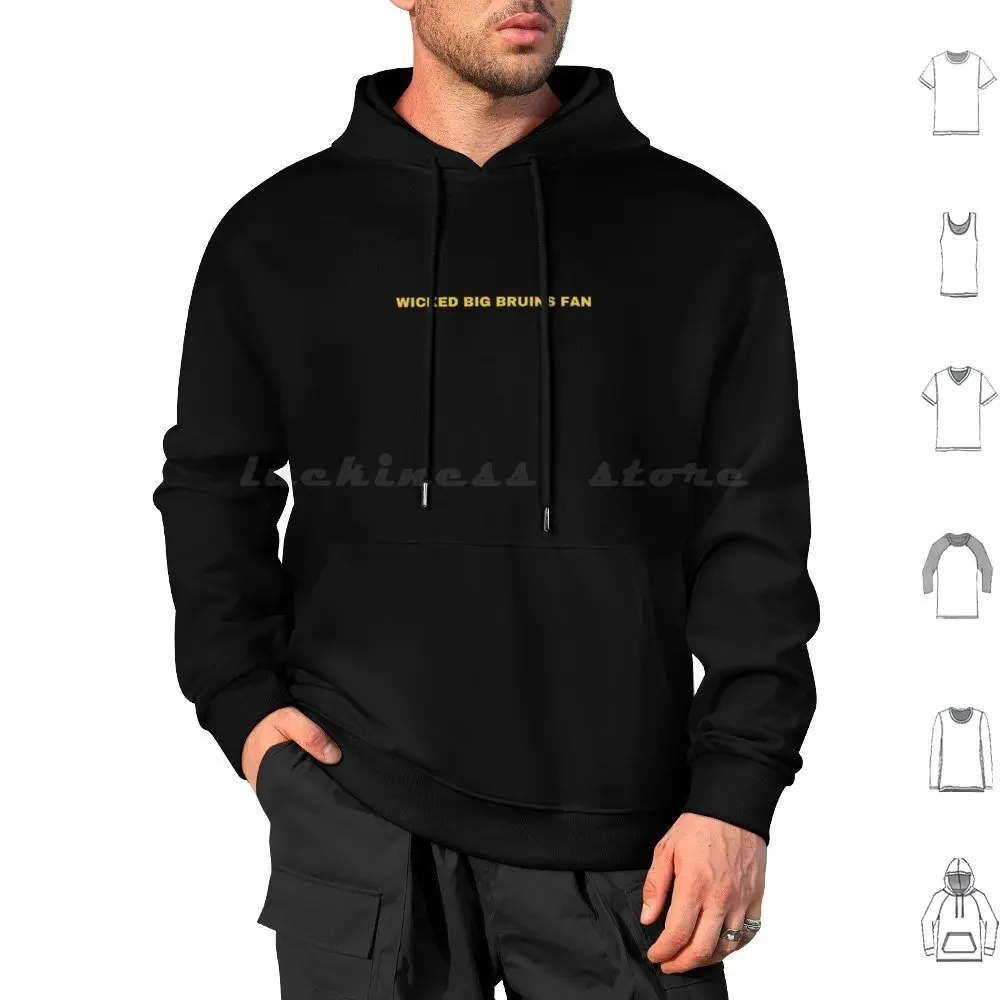 Wicked Big Bruins Fan Толстовка с капюшоном из хлопка длинными рукавами Хоккей Спортивный