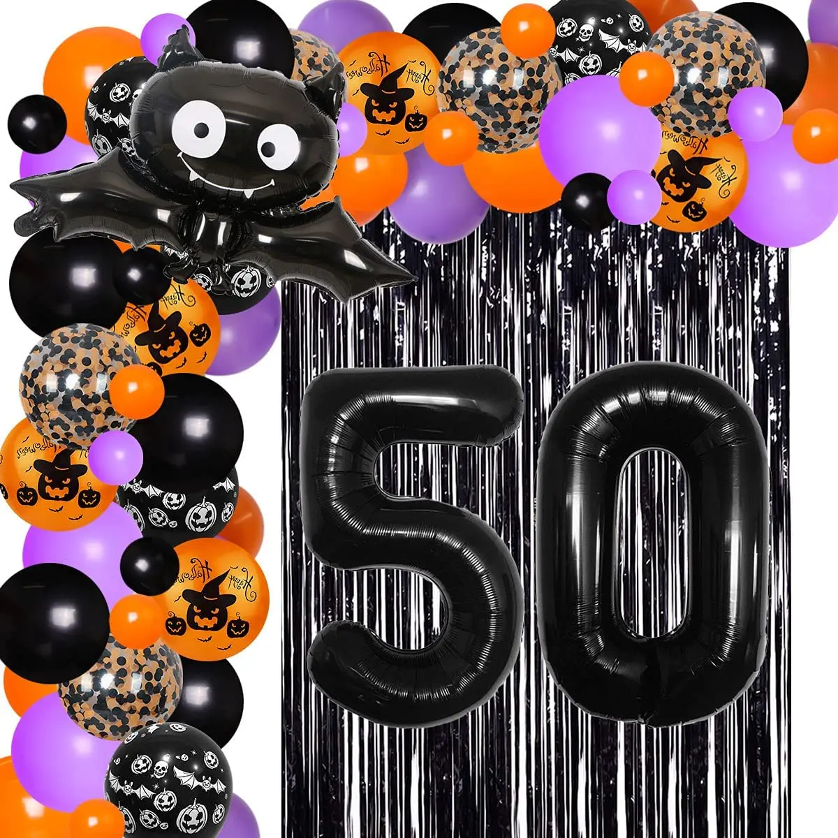 Halloween Themed 50th Birthday Party Decoration Kit Purple Orange Black Balloons for Men and Women 50th Birthday Party Supplies
Halloween Themed 50th Birthday Party Decoration Kit Purple Orange Black Balloons for Men and Women 50th Birthday Party Supplies