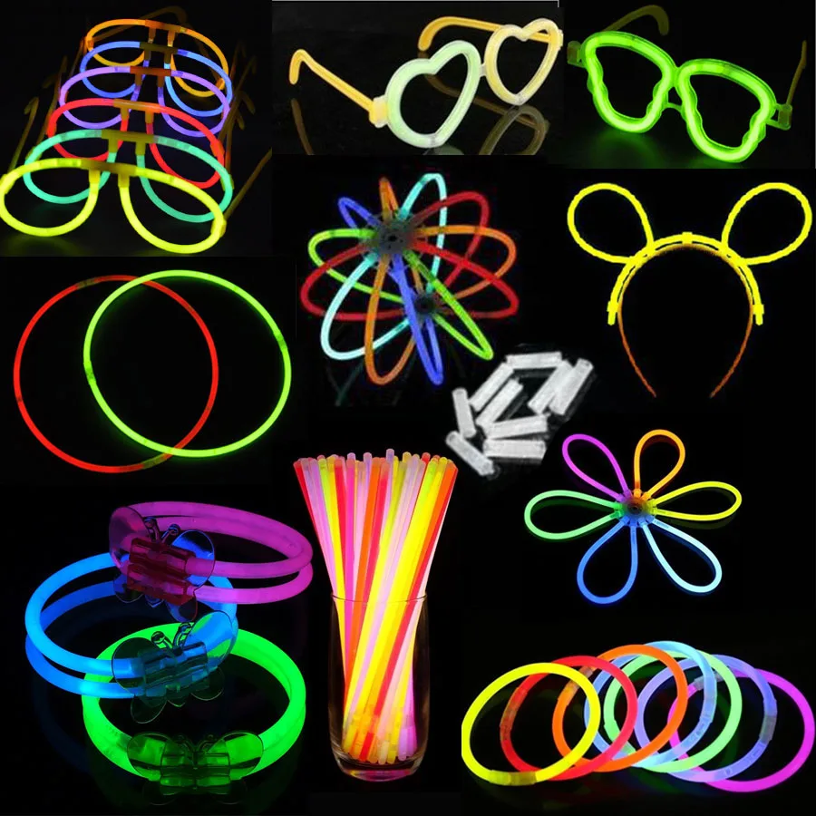 Pack Glow in Dark Party Supplies Glowstick - Connectors to Necklaces Bracelets Glasses Heart Headband Ball Flower Halloween
Pack Glow in Dark Party Supplies Glowstick - Connectors to Necklaces Bracelets Glasses Heart Headband Ball Flower Halloween