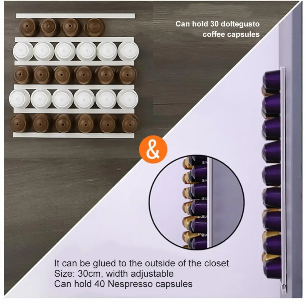 Coffee Rack Capsule Storage Rack Wall-mounted Dual-use Coffee Capsule Holder Suitable For Nestle Coffee Magnetic Sticker
Coffee Rack Capsule Storage Rack Wall-mounted Dual-use Coffee Capsule Holder Suitable For Nestle Coffee Magnetic Sticker