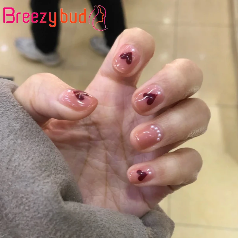 Short Red Heart Fake Nail With Pearl Wearable Artificial Nails Full Cover Nail Art Square Head False Nails Manicure Tool
Short Red Heart Fake Nail With Pearl Wearable Artificial Nails Full Cover Nail Art Square Head False Nails Manicure Tool